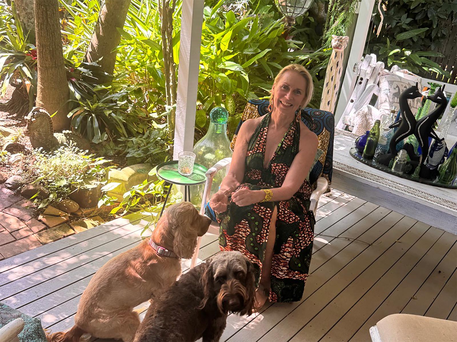 Kim with her dogs