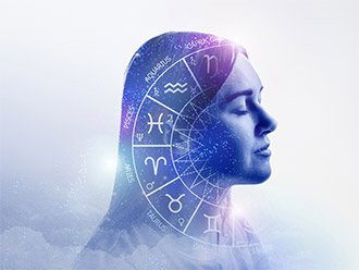 Girl with signs of the zodiac