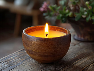 Wooden Bowl Candle